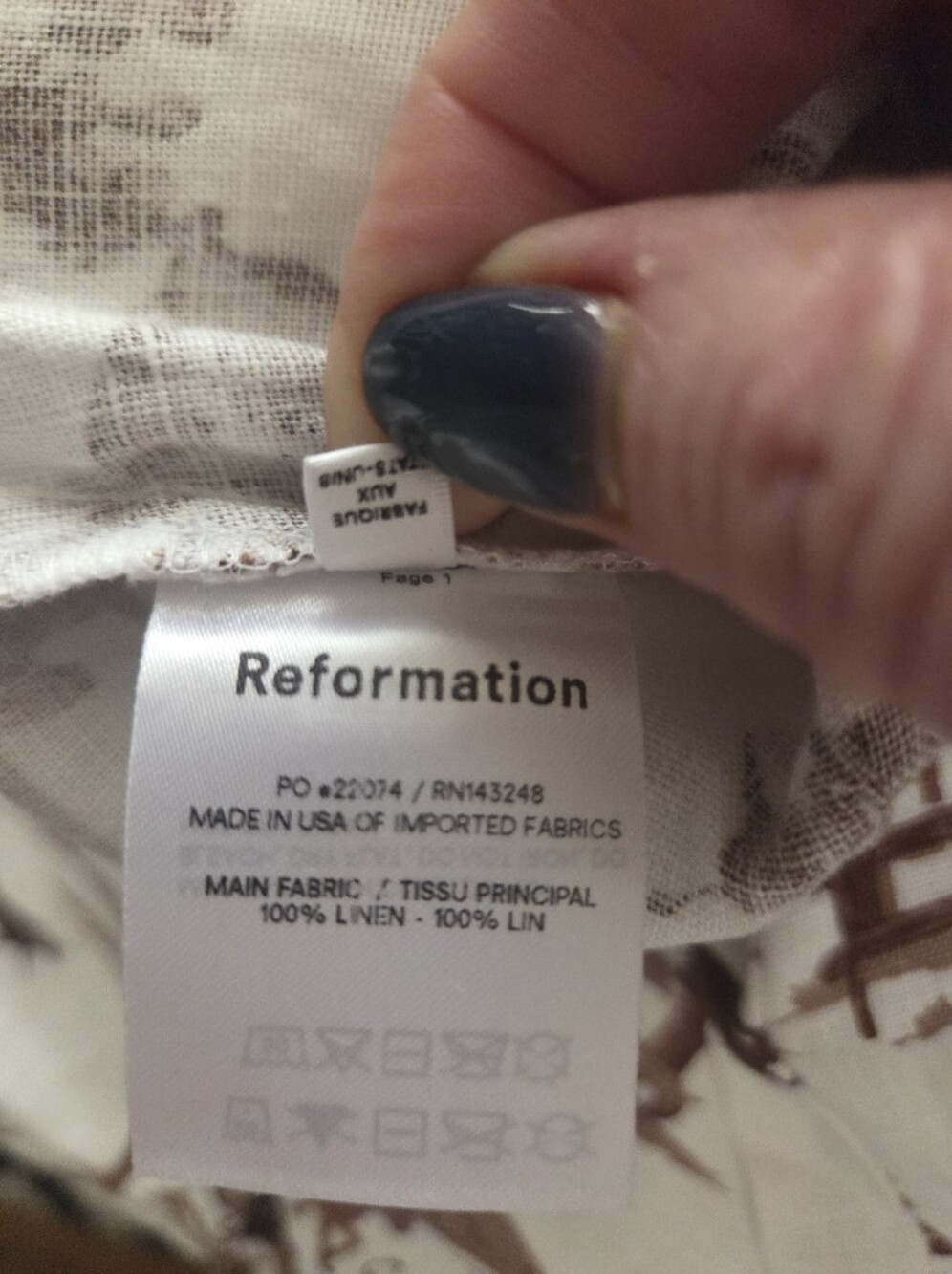 Reformation Riza 100% Linen Pants Sonora Cowboy Print High Rise Wide Leg Size 29 - Picture 14 of 15